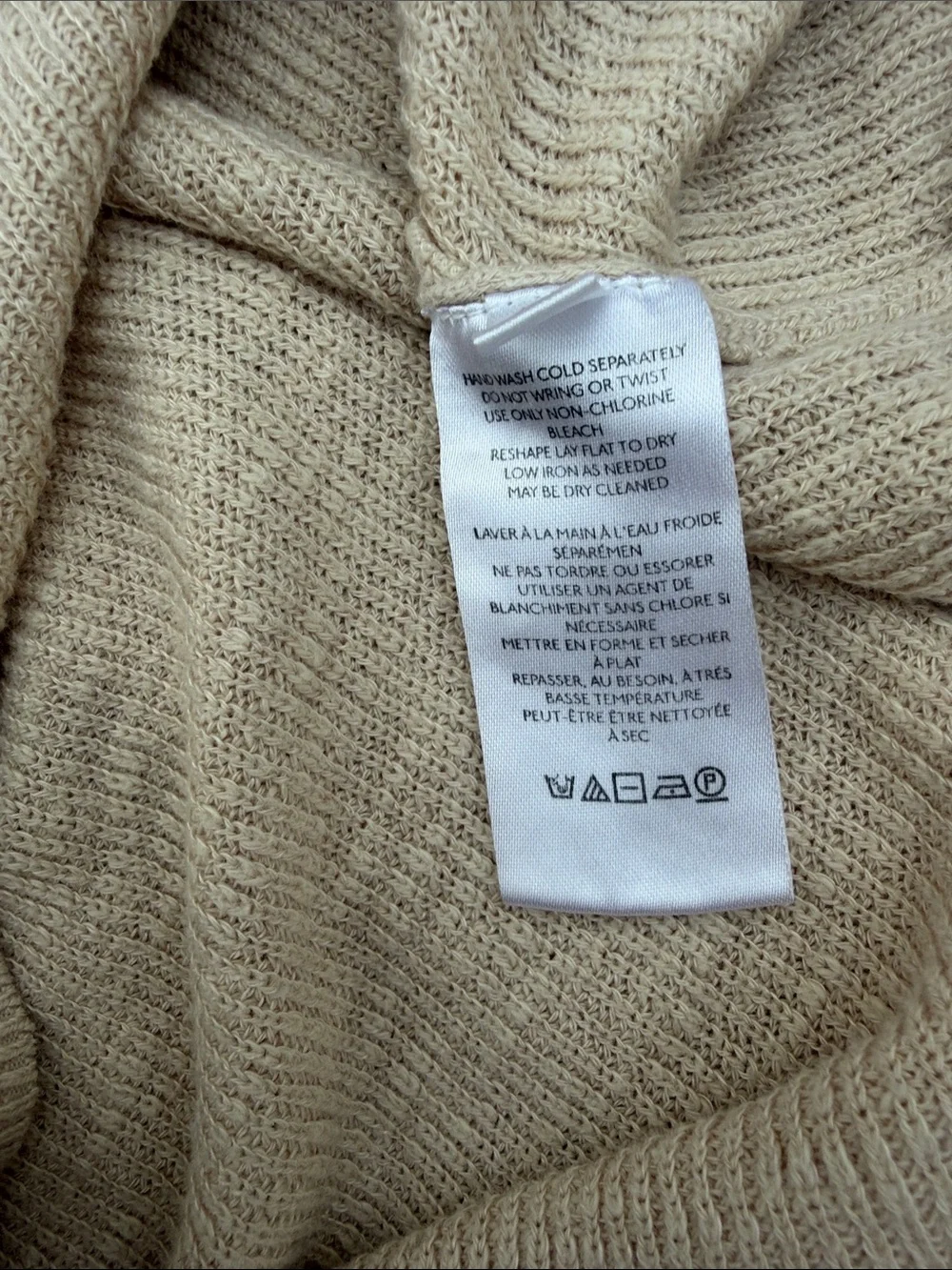 Free People Oversized Cream Waffle Knit Sweatshirt
